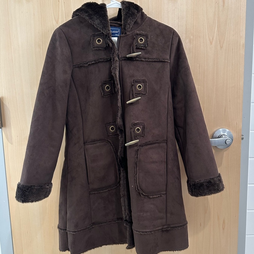 Shearling Faux Suede Coat Jacket
